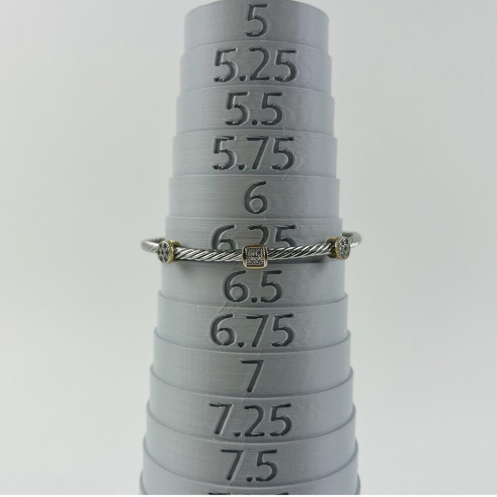 Rhinestone Gold Silver Stations Twisted Cable Cuff Bracelet Magnetic Closure Dai - Picture 8 of 12